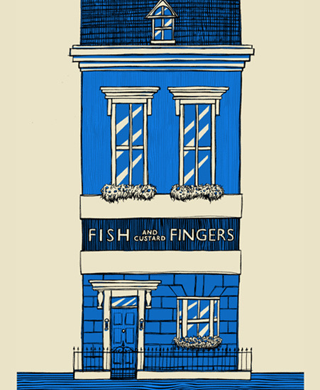 Image of "Fish Fingers and Custard" by Barry Blankenship- Screenprint (13" x 19") 