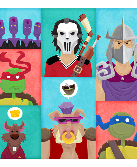 Image of "Heroes in a Half Shell" by Ian Glaubinger- Paper (8" x 16") 